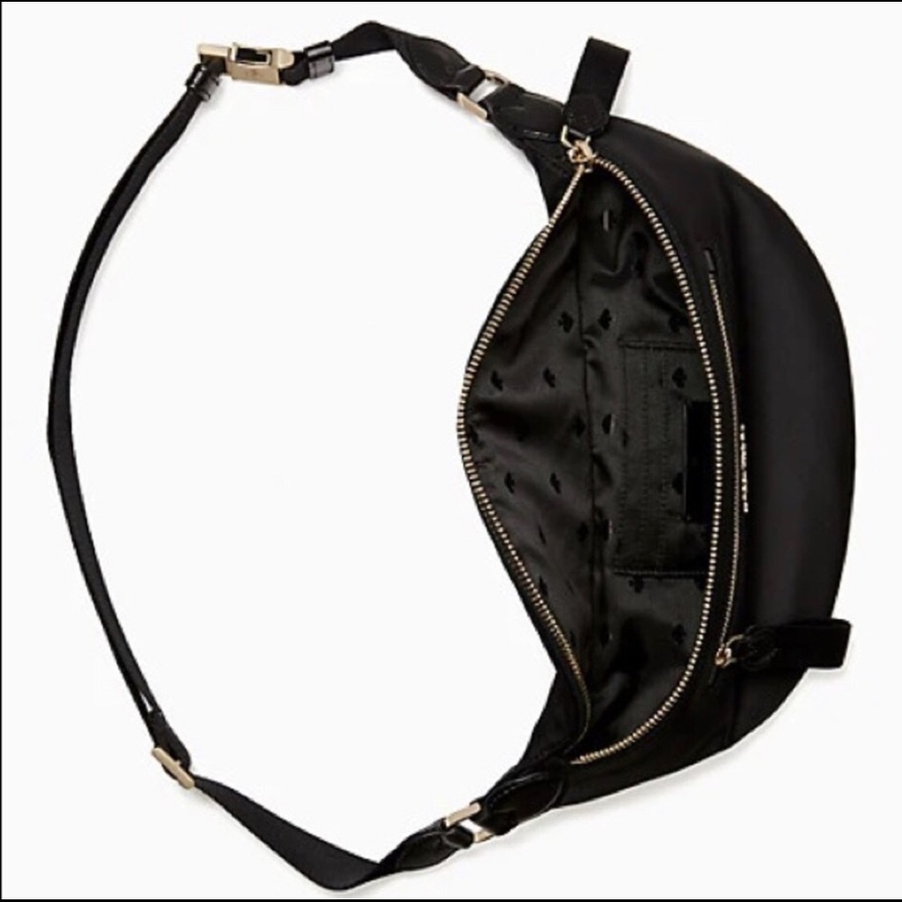 ♠️ 🍃 kate spade Chelsea Monstera Leaves Print Nylon Belt Bag Fanny Pack, Green - Picture 7 of 10